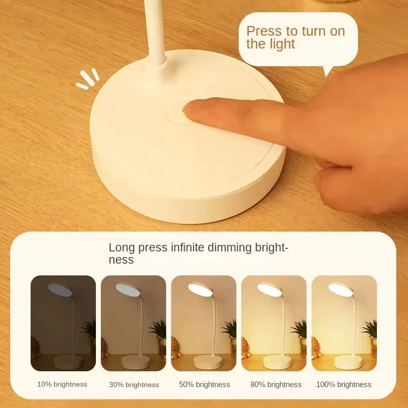Portable LED Desk Lamp Eye Protection 3 Modes Dimming for Bedroom Bedside USB Touch Charge College Student Book Readin Lamp2024