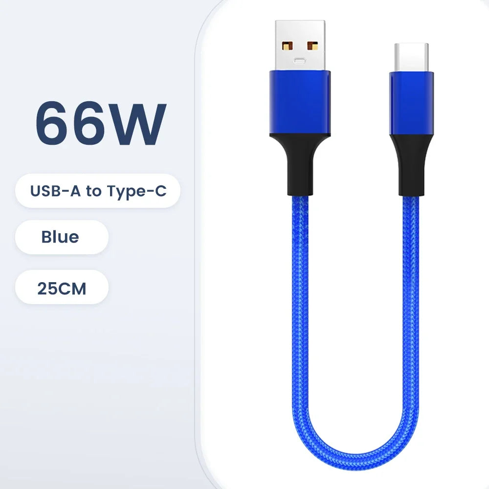 Short 30Cm Type C to USB C Cable Fast Charging for Iphone15 Xiaomi Samsung Huawei Power Bank 25Cm USB to Type C/USB C Data Cable