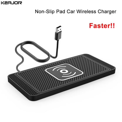 Car Wireless Charger Silicone Non-Slip Pad for Iphone 15 14 13 12 Samsung S24 S23 Xiaomi Car Phone Fast Induction Charging Pad